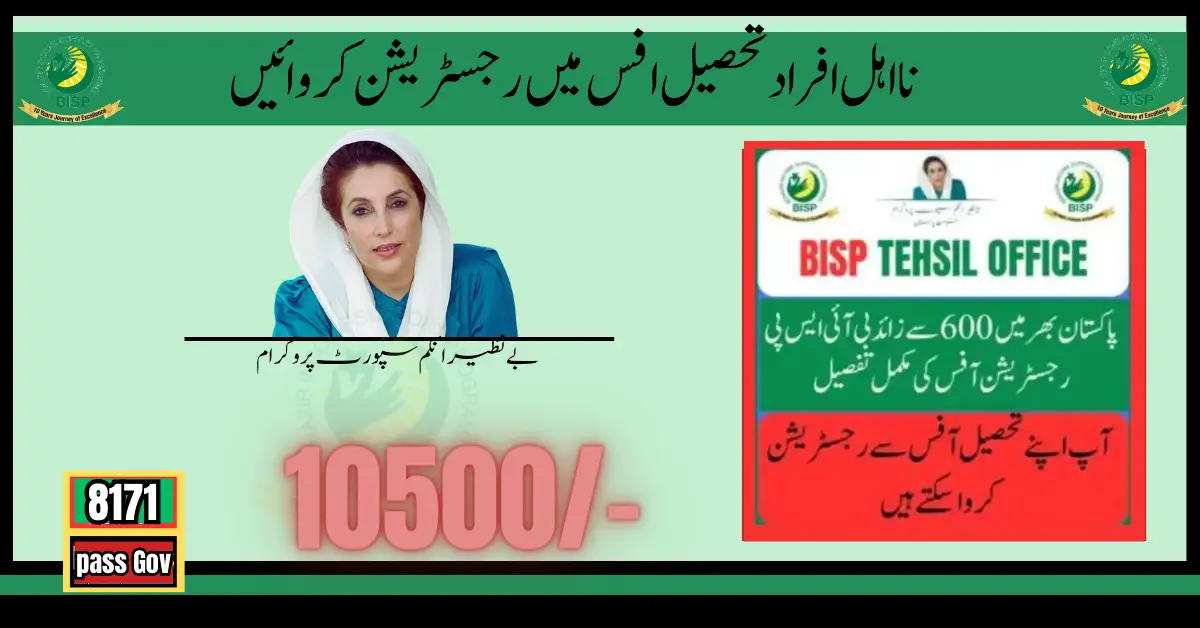 BISP Tehsil Office Registration Check Online For Help