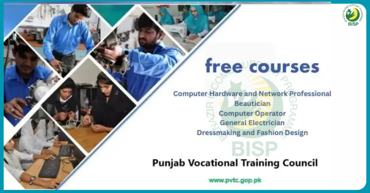 Punjab Vocational Training Council PVTC Free courses conducted